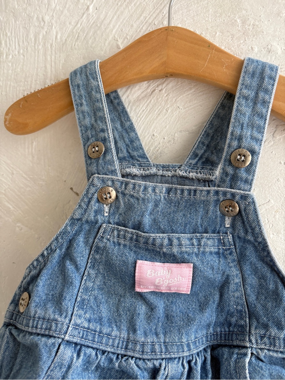 Vintage baby girl Oshkosh 100% cotton overall onesie - Picture 4 of 6